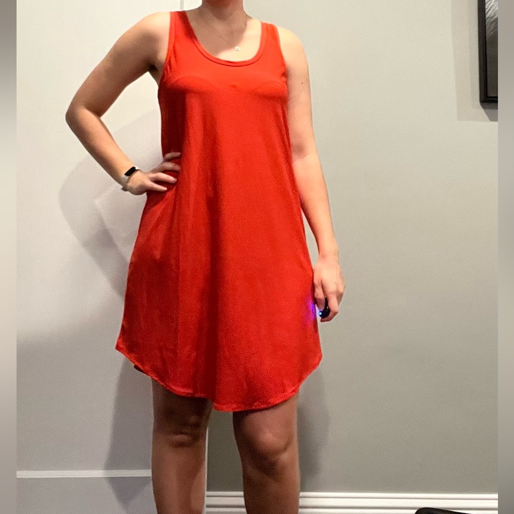 Bright orange dress